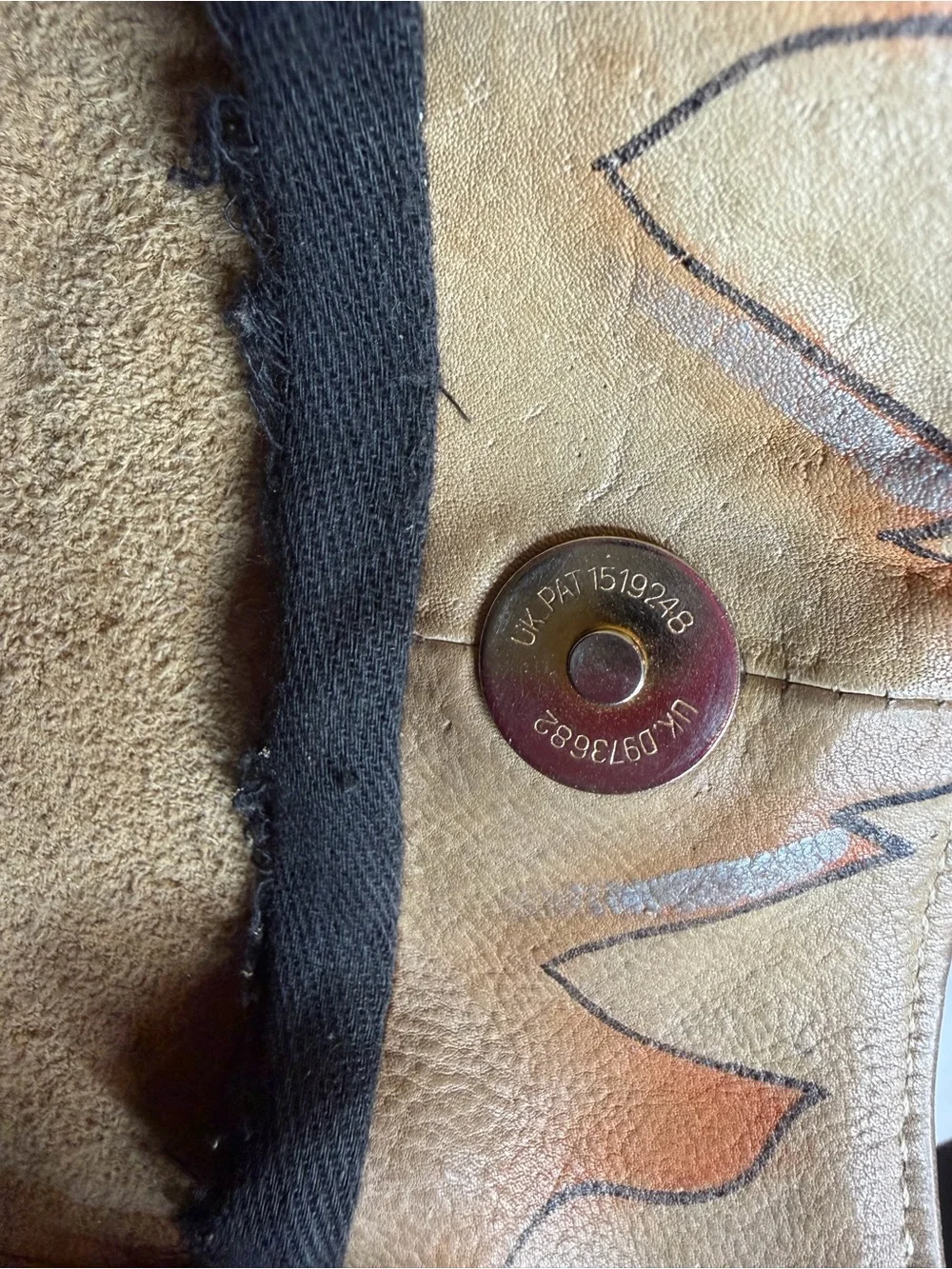 Hand Painted Genuine Leather Hobo Shoulder Bag Abstract Art Boho Slouch Purse